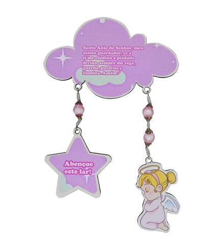 Adorno de Porta infantil Nuvem Rosa
