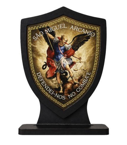 Adorno de Mesa Escudo São Miguel 15x12cm