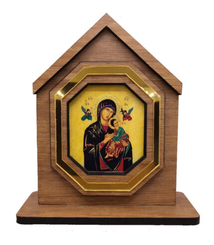 Capela com Centro Octagonal Dourada 15 cm