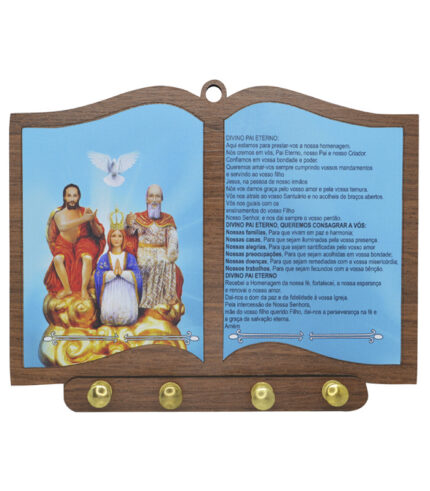 Porta Chaves Bíblia Divino Pai Eterno 15cm x 15cm
