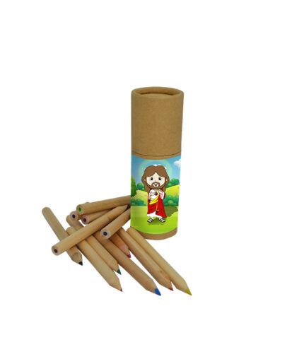 Kit Lápis 12 Cores Infantil Sagrado Coração de Jesus
